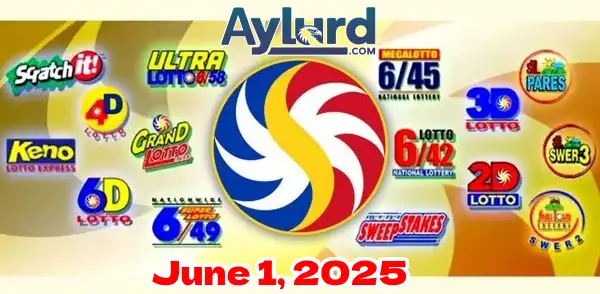June 1 PCSO Lotto Results Today logo