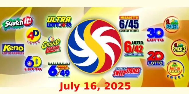 July 16 PCSO Lotto Results Today logo