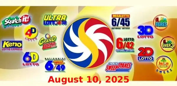 August 10 PCSO Lotto Results Today logo
